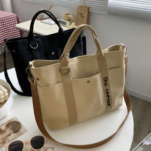 Frauen Tote Bag, Canvas Schultertasche, Handtasche, wiederverwendbare Schultertasche, Cord Schultertasche, Tote Bag für Frauen, Tote Bag, Cross Body Bag Bild 1