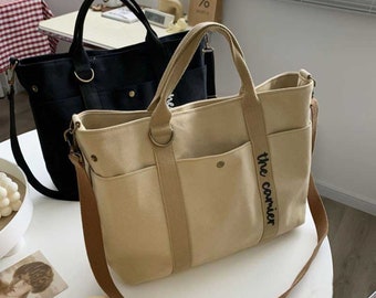 Frauen Tote Bag, Canvas Schultertasche, Handtasche, wiederverwendbare Schultertasche, Cord Schultertasche, Tote Bag für Frauen, Tote Bag, Cross Body Bag