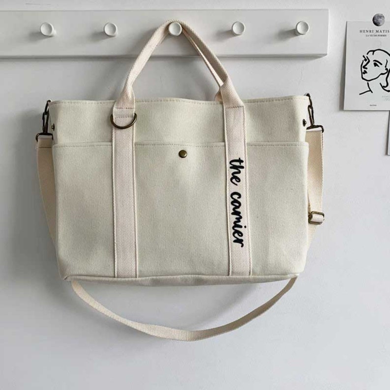 Frauen Tote Bag, Canvas Schultertasche, Handtasche, wiederverwendbare Schultertasche, Cord Schultertasche, Tote Bag für Frauen, Tote Bag, Cross Body Bag Beige