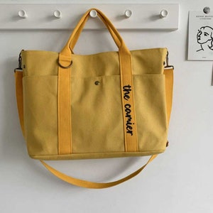 Frauen Tote Bag, Canvas Schultertasche, Handtasche, wiederverwendbare Schultertasche, Cord Schultertasche, Tote Bag für Frauen, Tote Bag, Cross Body Bag Gelb