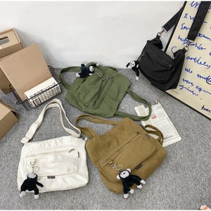 School Canvas Tote Bag, Shoulder Bag for Students, Large Capacity, Messenger Bag for Boys and Girls, Laptop Bag, College Bag, University Bag image 2