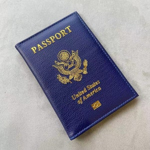Passport Cover With Name USA, Cute Pink Personalized Passport Holder, Designer Travel Passport Case Pouch, Cute Passport Cover, Passport Deep Blue