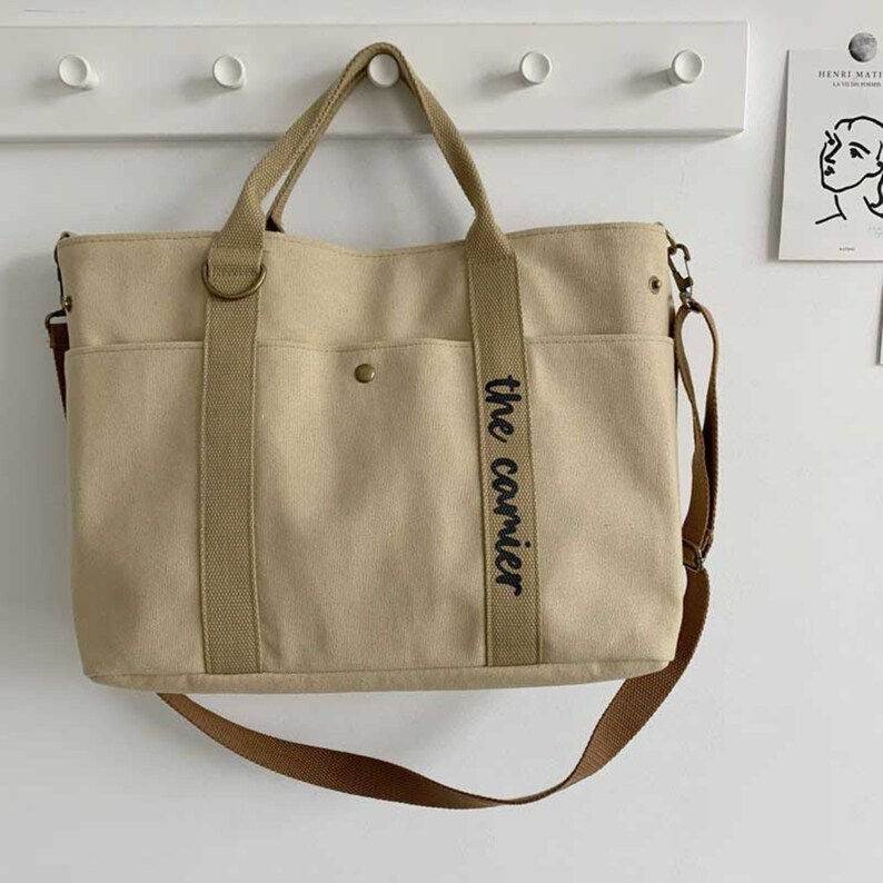 Frauen Tote Bag, Canvas Schultertasche, Handtasche, wiederverwendbare Schultertasche, Cord Schultertasche, Tote Bag für Frauen, Tote Bag, Cross Body Bag Khaki