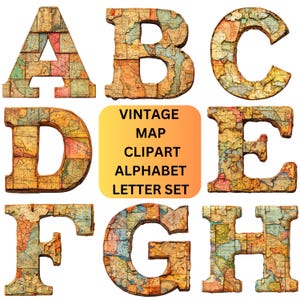 Vintage Map Clip Art PNG Files for Map Clipart Bundle, ABC Clip Art, Downloadable Clipart, Printable Clipart, Sublimation Designs Old Maps