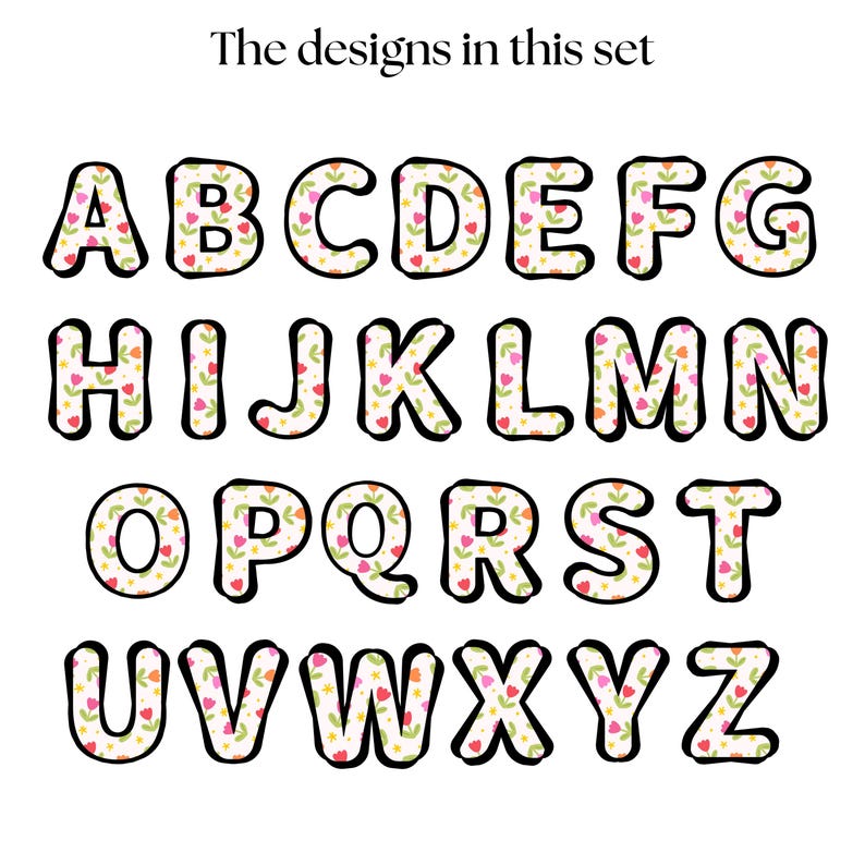 Cute Ransom Letters Retro Ransom Letters & Numbers | PNG Floral Alphabet Clipart Lettering ...