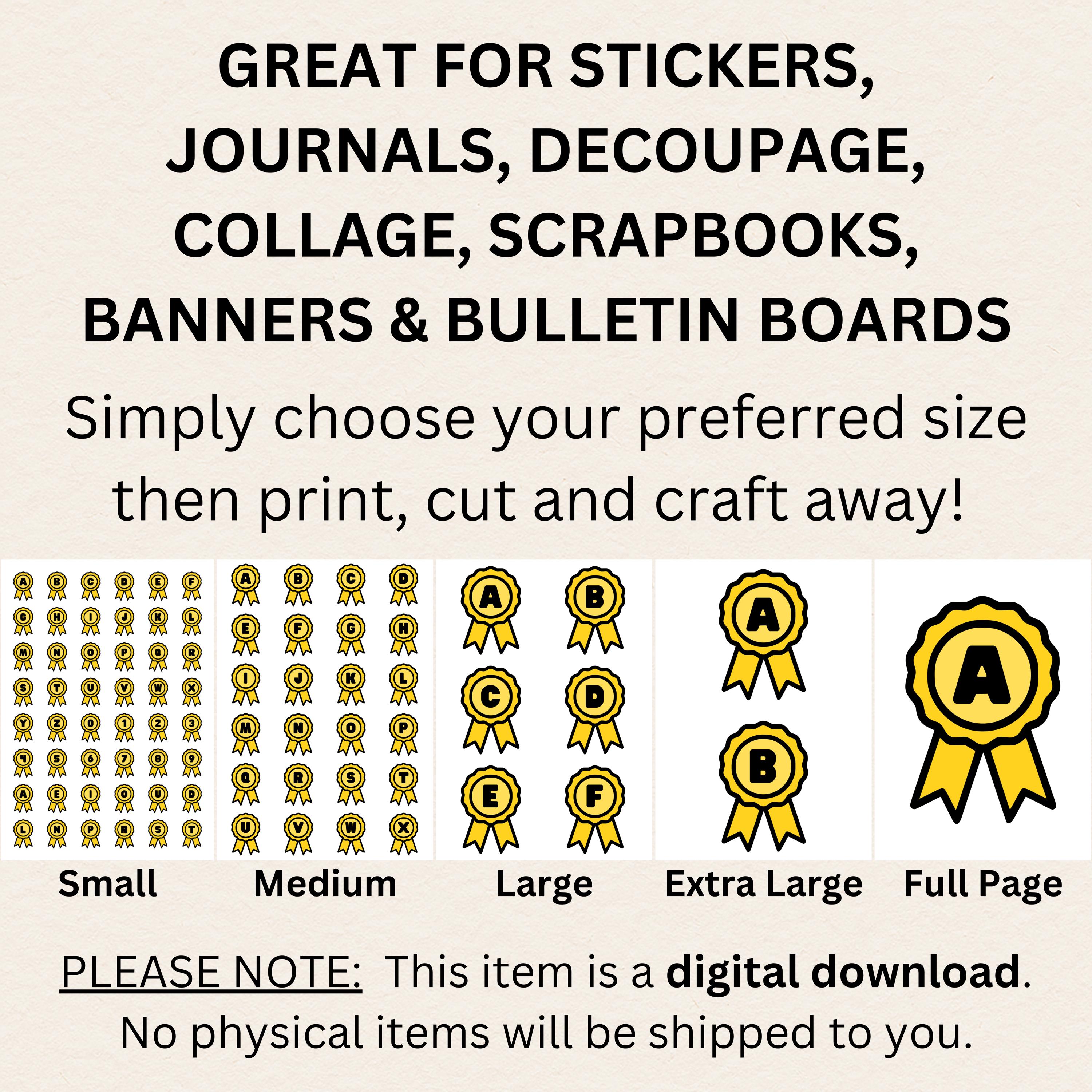 Merit Lettering PRINT AND CUT Letters & Numbers | Printable Yellow Merit Badges ...
