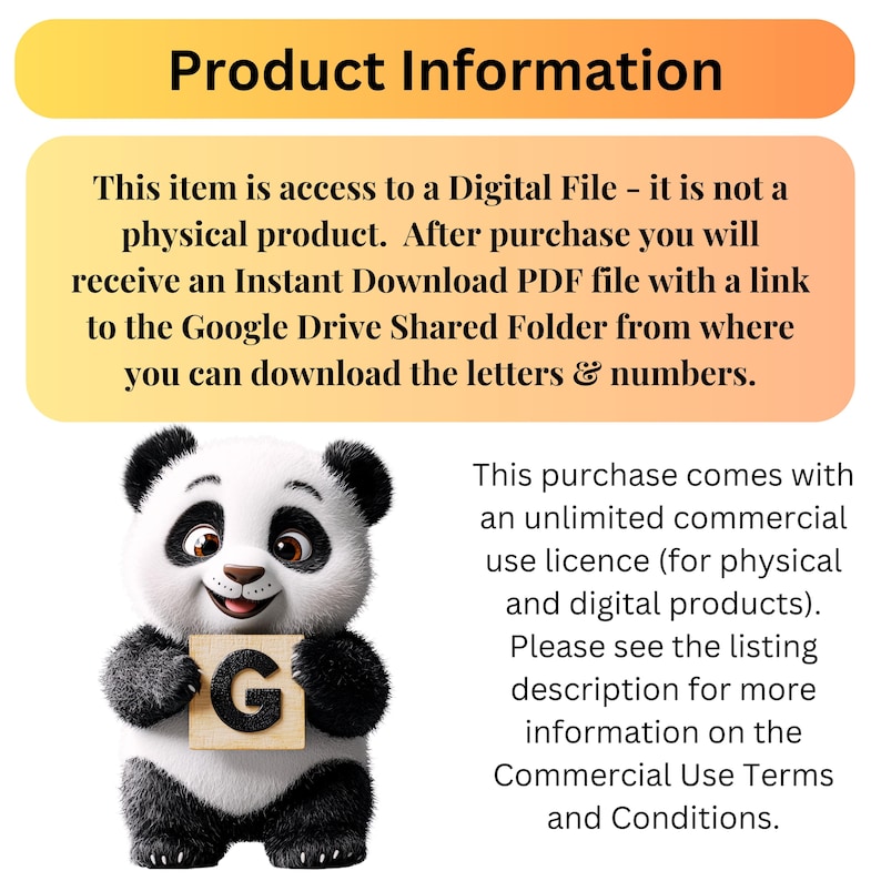 Panda Clipart Letters | Baby Animal Alphabet Fonts | PNG Typography ...