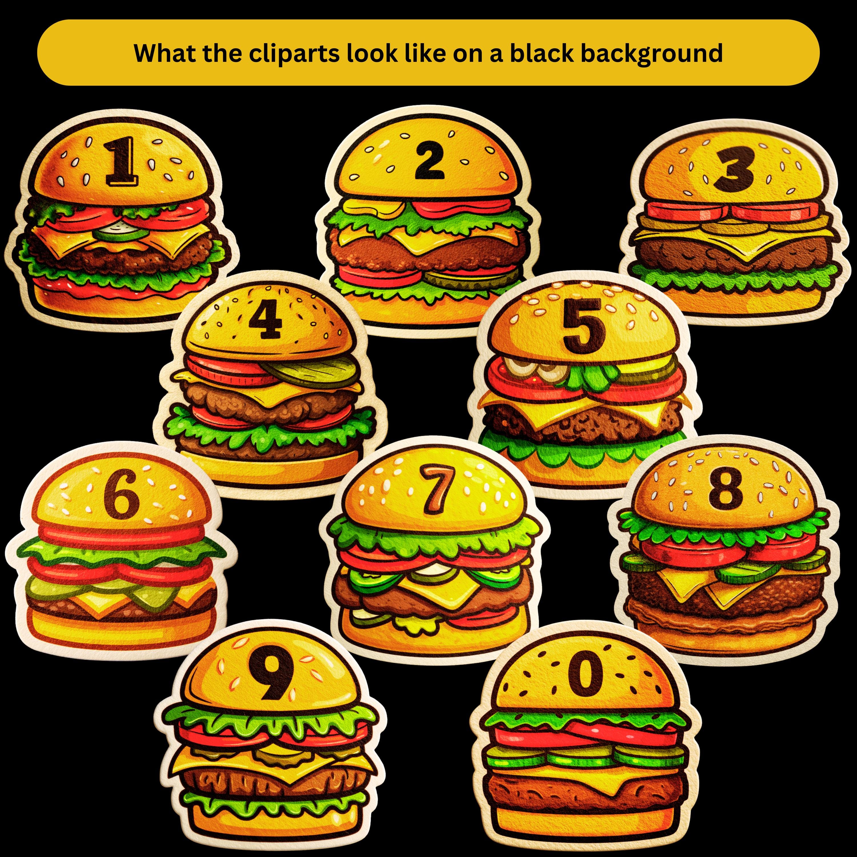 Hamburger Alphabet PNG Clipart | Burger Letters & Numbers for Crafts ...