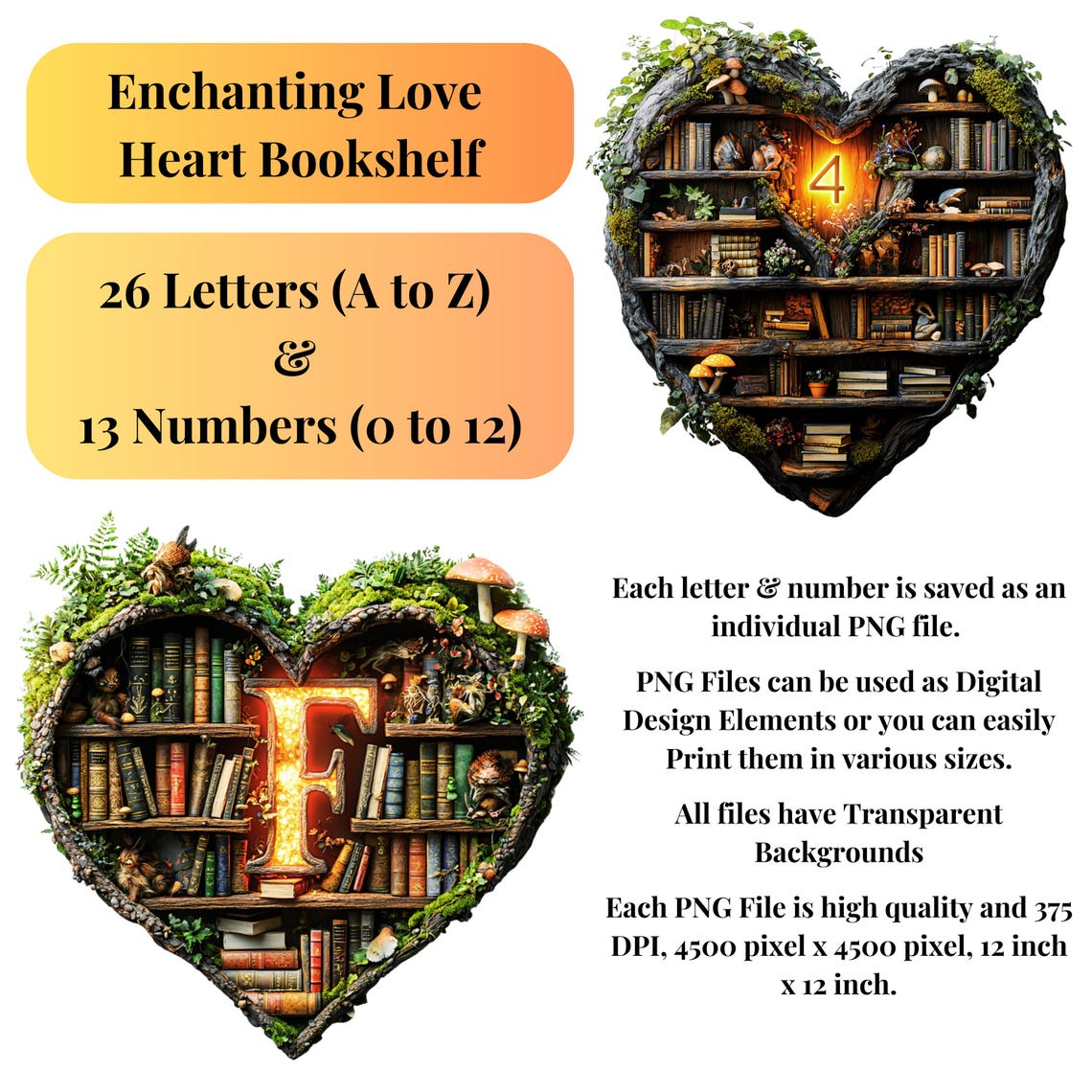 Bookcase Clipart Letters | Book Themed Alphabet PNG Images | Bookish ...