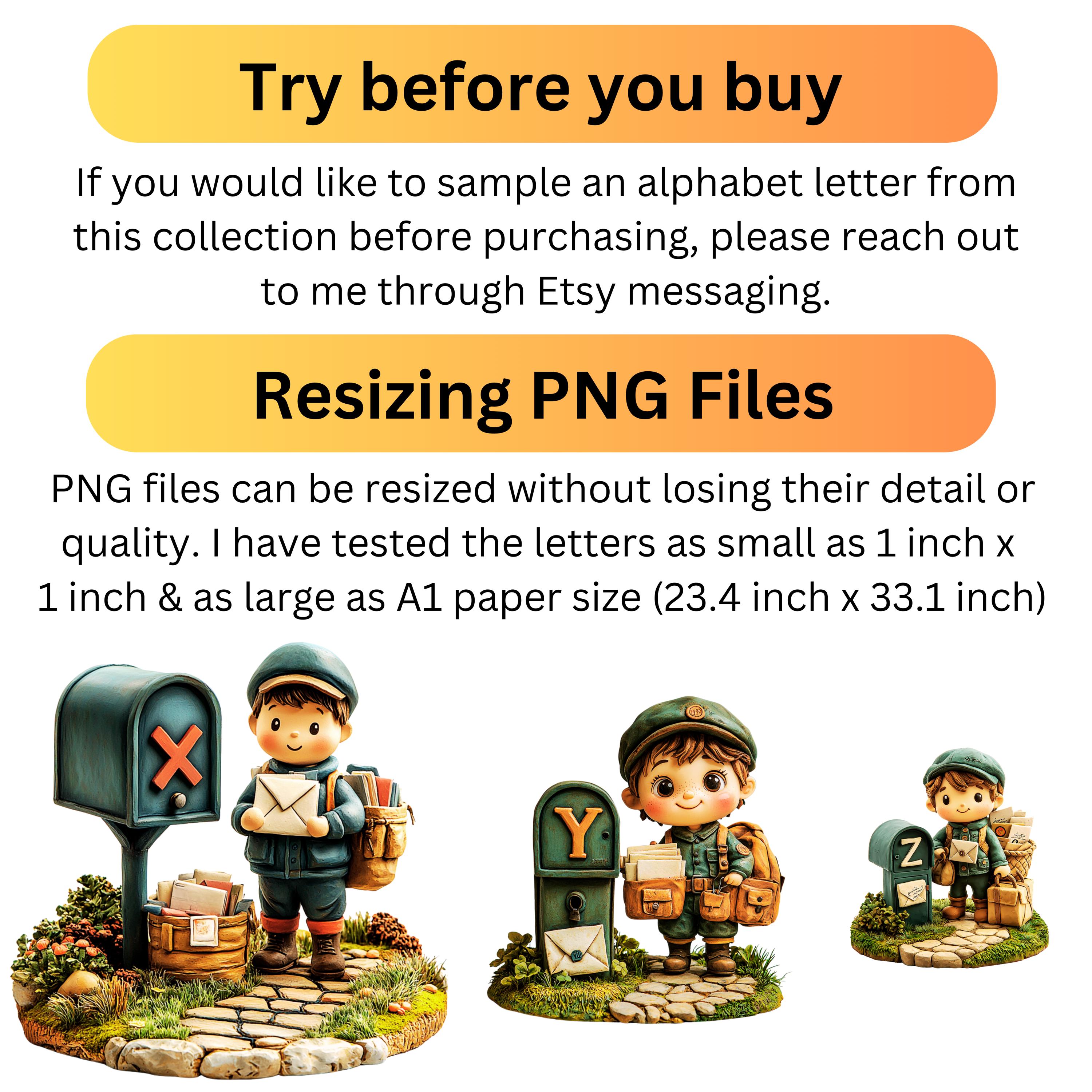 Postman Letter Features Postman Clipart Alphabet Letters | Postal Worker PNG Font | Digital ...
