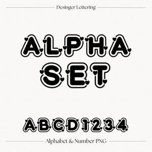 Doodle Heart Alphabet Letter PNG Set – Valentine Bubble Font Clipart - Digital Download