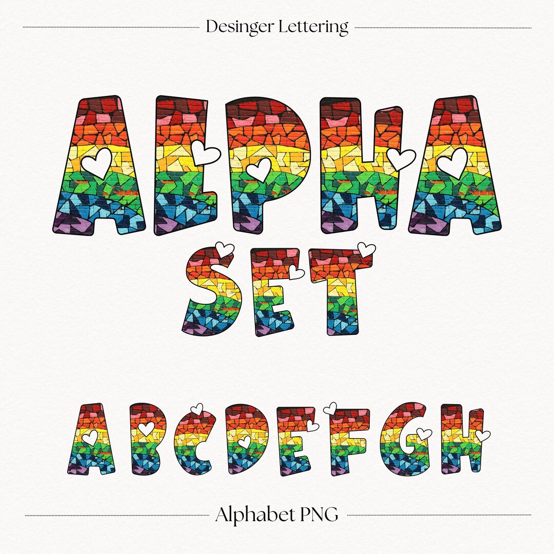 Rainbow Alphabet PNG Doodle Letters A–Z | Colorful Decorative Clipart ...
