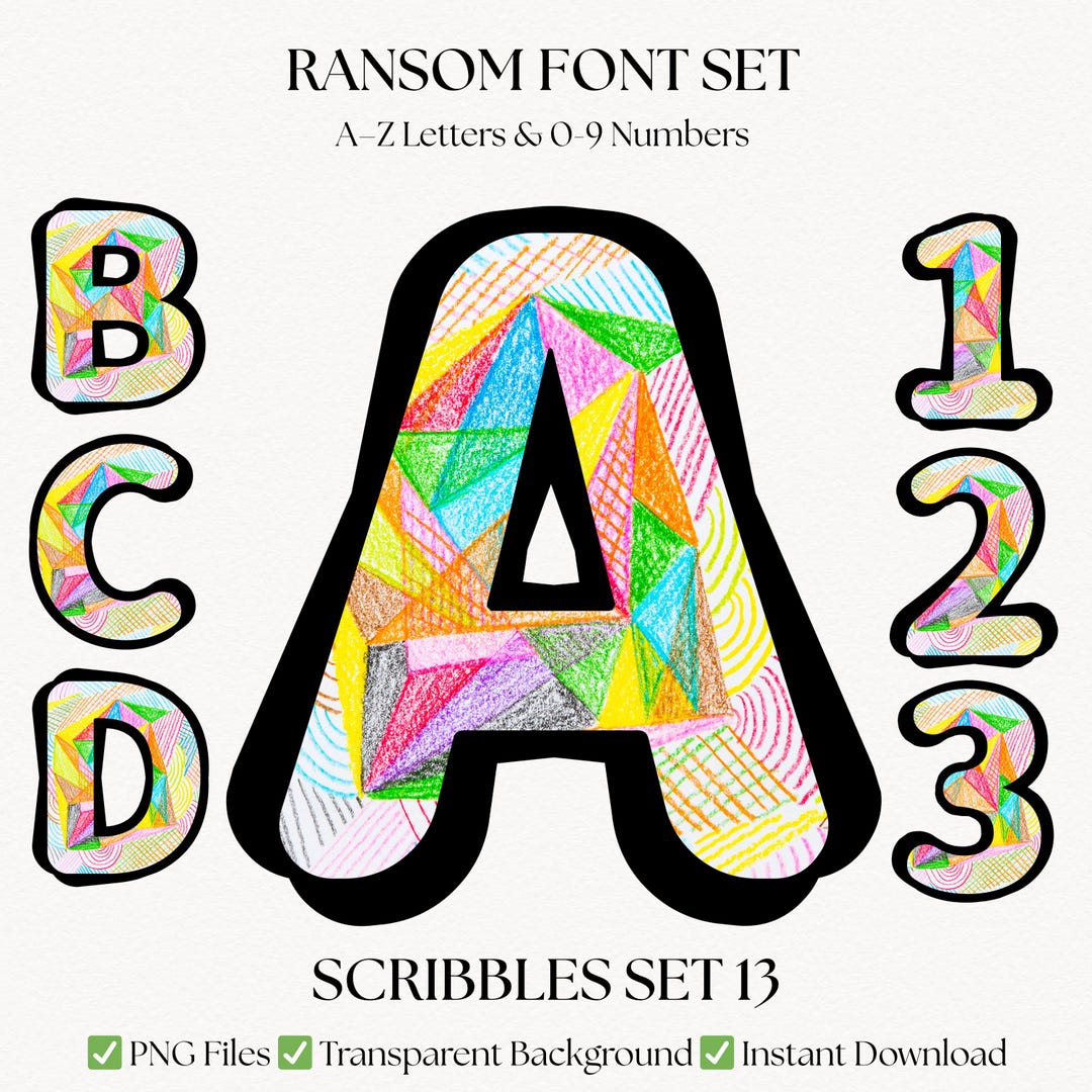 Clipart Alphabet Letters | PNG Pattern Font | Colourful Lettering Set ...