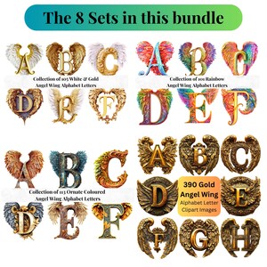 Angel Wing Clipart Alphabet: 813 PNG Files (digital Download) - Etsy