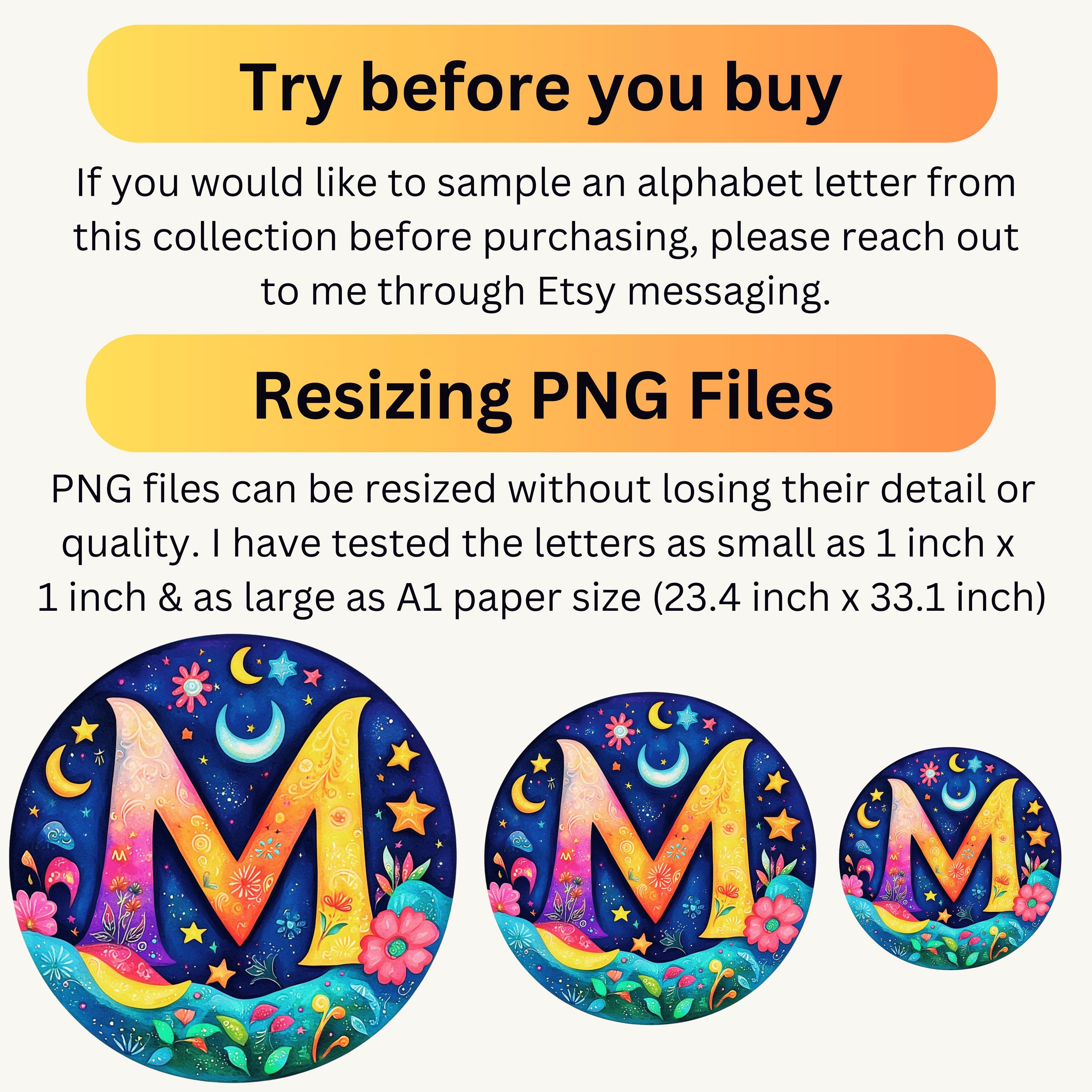 Celestial Alphabet Clipart: Mystic Boho PNG Letters (digital Download ...