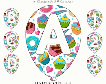 Birthday Party Balloon Font | Transparent Letters, Numbers & Symbols | Alphabet PNG Clipart | Cricut Fonts for Monogram Initials