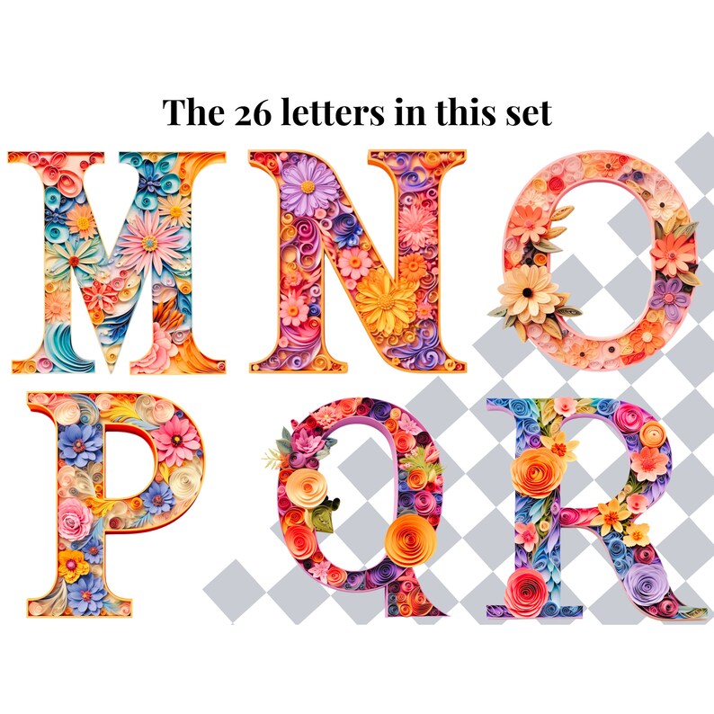 Floral PNG Clipart Alphabet Letters | Pastel Flower Fonts | Decorative ...