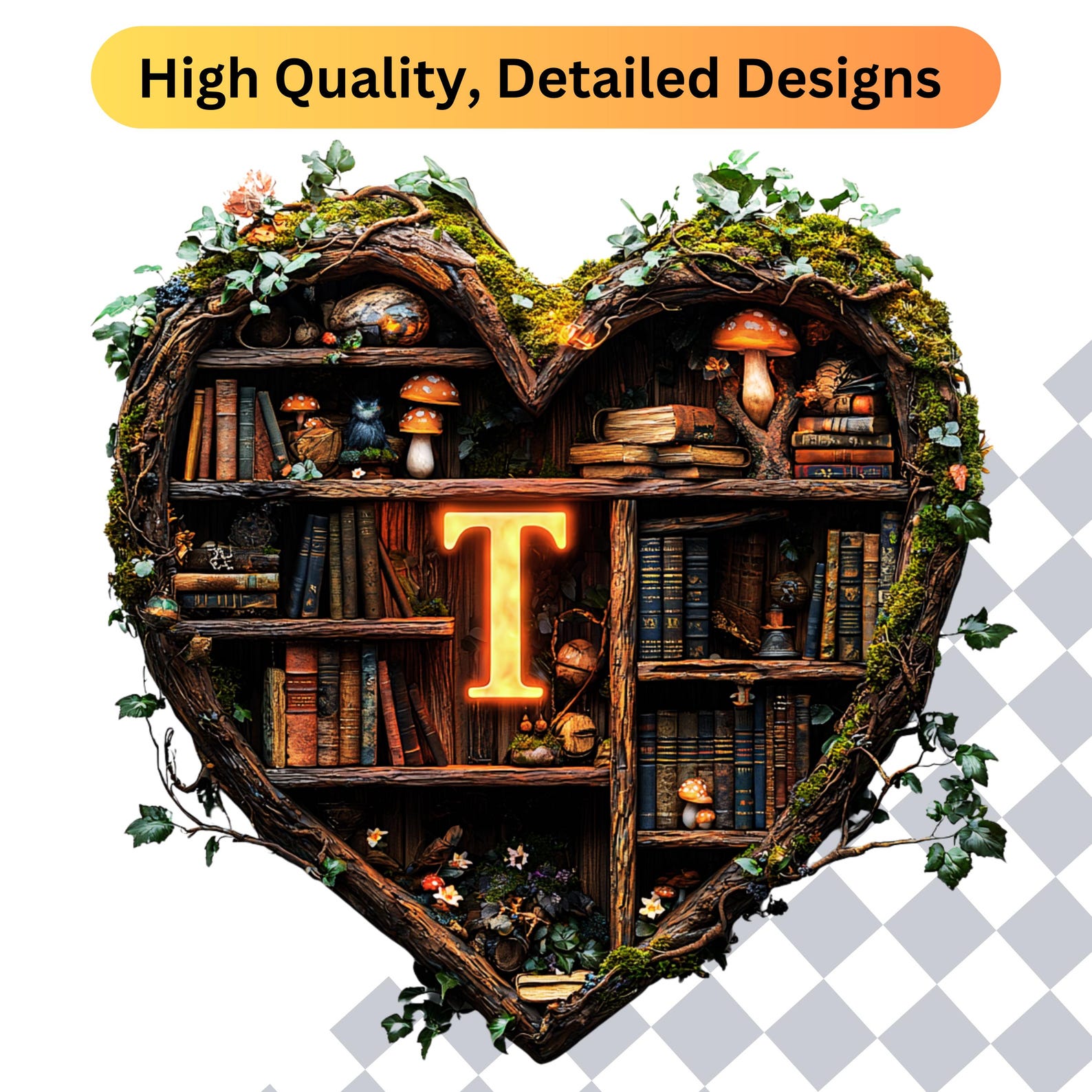 Bookcase Clipart Letters | Book Themed Alphabet PNG Images | Bookish ...