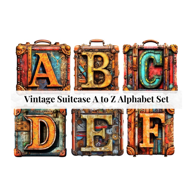 Antique Clipart Alphabet Letters PNG Files for Vintage - Etsy