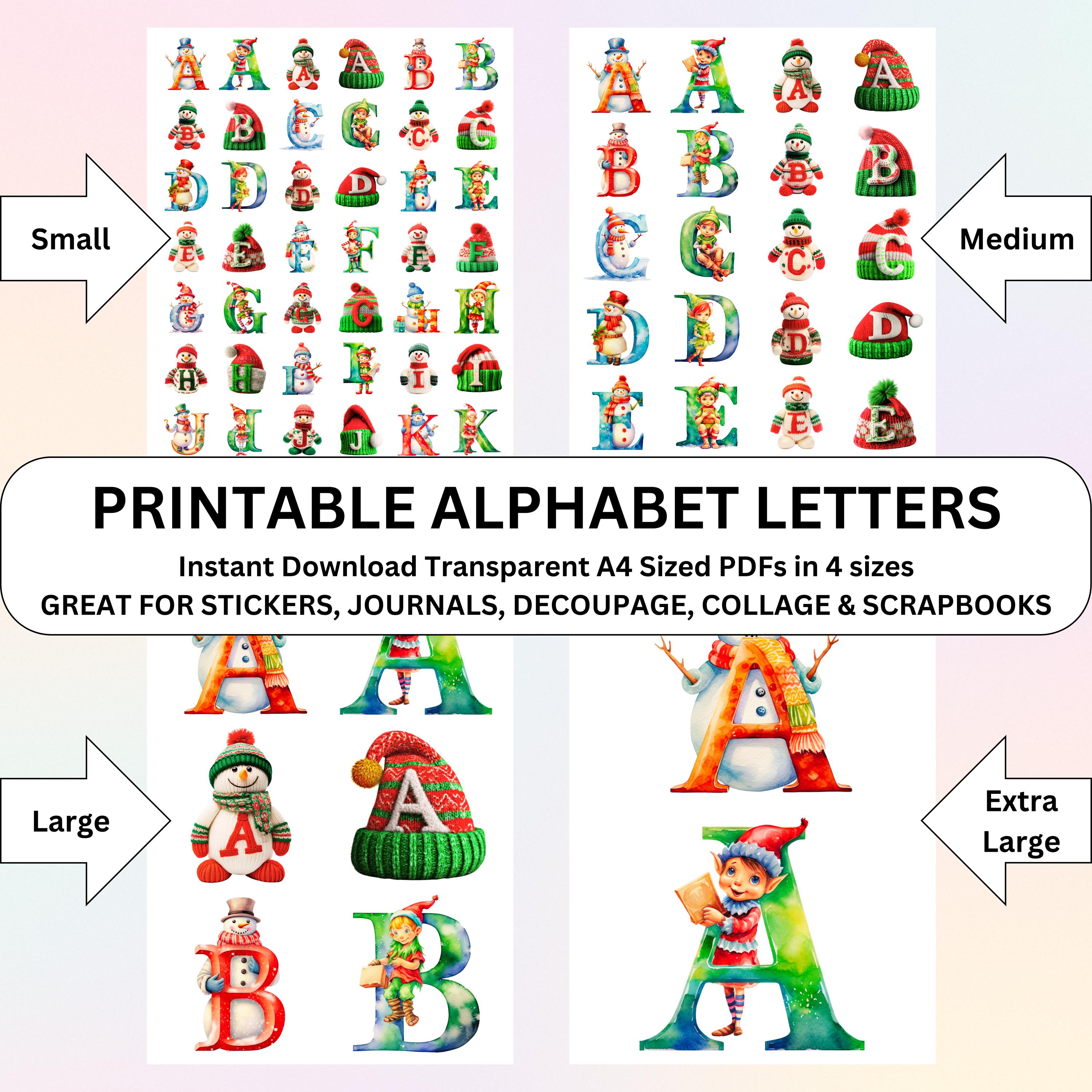Christmas Alphabet Letter Cut Outs: Printable Fonts for Crafts (PDF ...