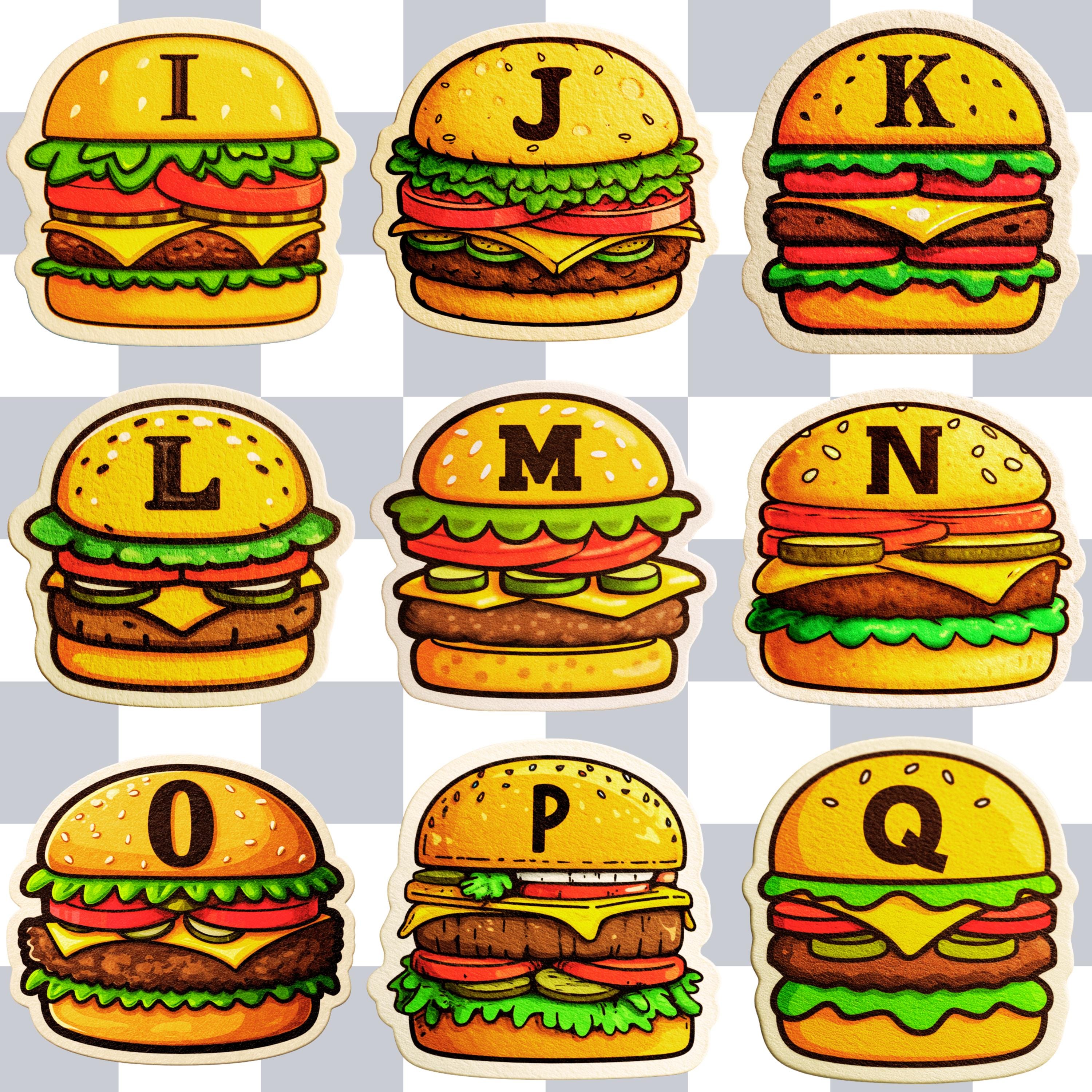 Hamburger Alphabet PNG Clipart | Burger Letters & Numbers for Crafts ...