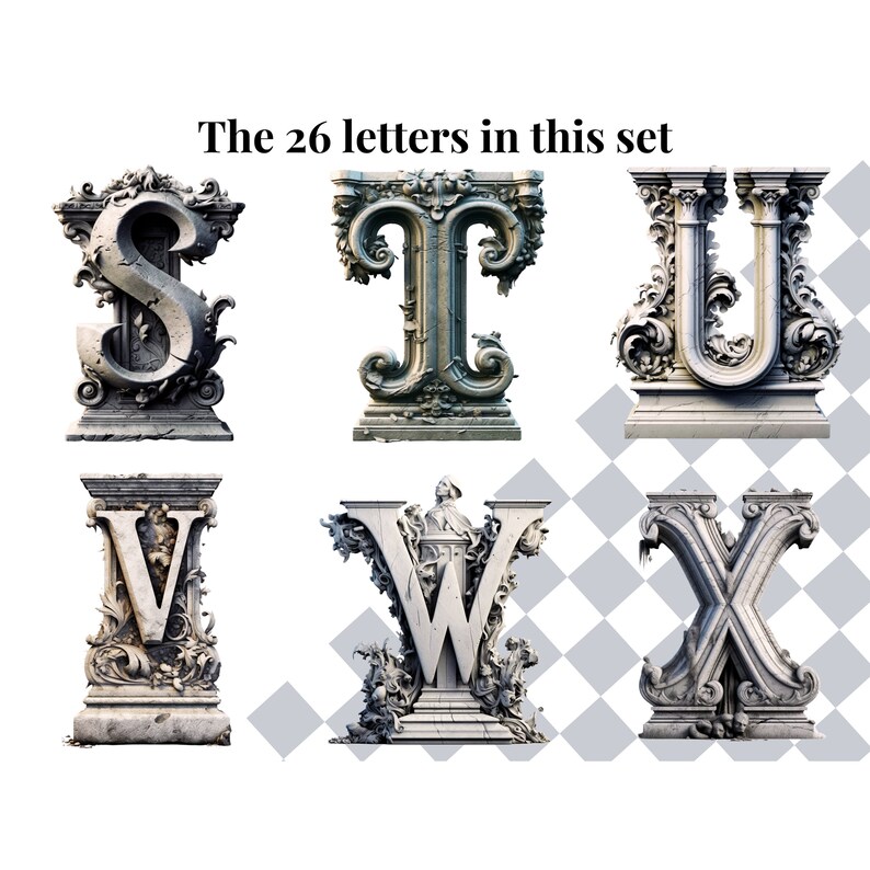 Tomestone Lettering Gothic Tombstone PNG Letters | Halloween Themed Clipart Alphabet Images ...