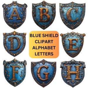 Clipart Bundle Decorative Letters PNG for Alphabet Clip Art, Crest Monogram, Knight Armor, Junk Journal, Collage Digital, Files for Cricut