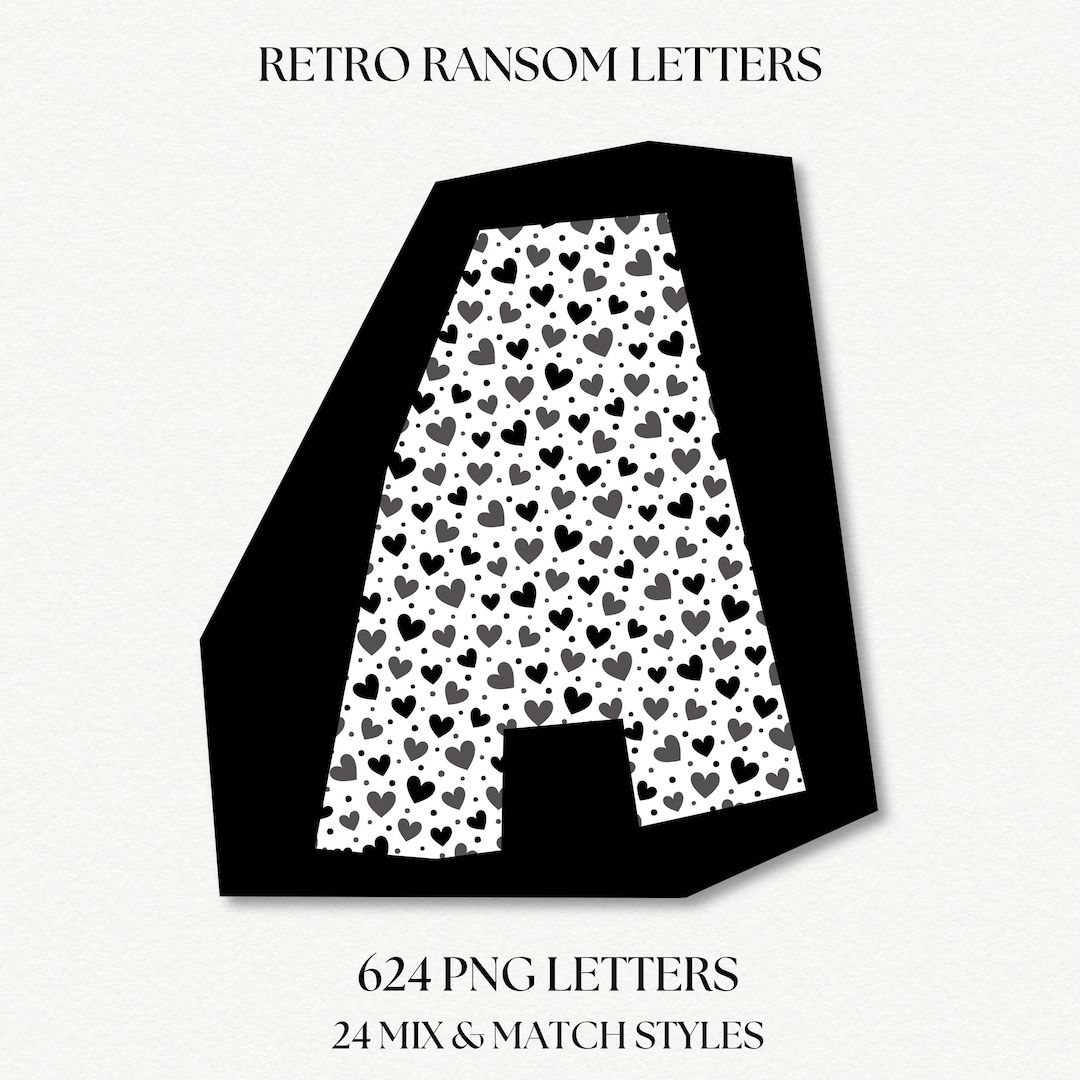Letter R Ransom Style Retro Ransom Alphabet Letter Bundle | Magazine Cutout Style Lettering ...