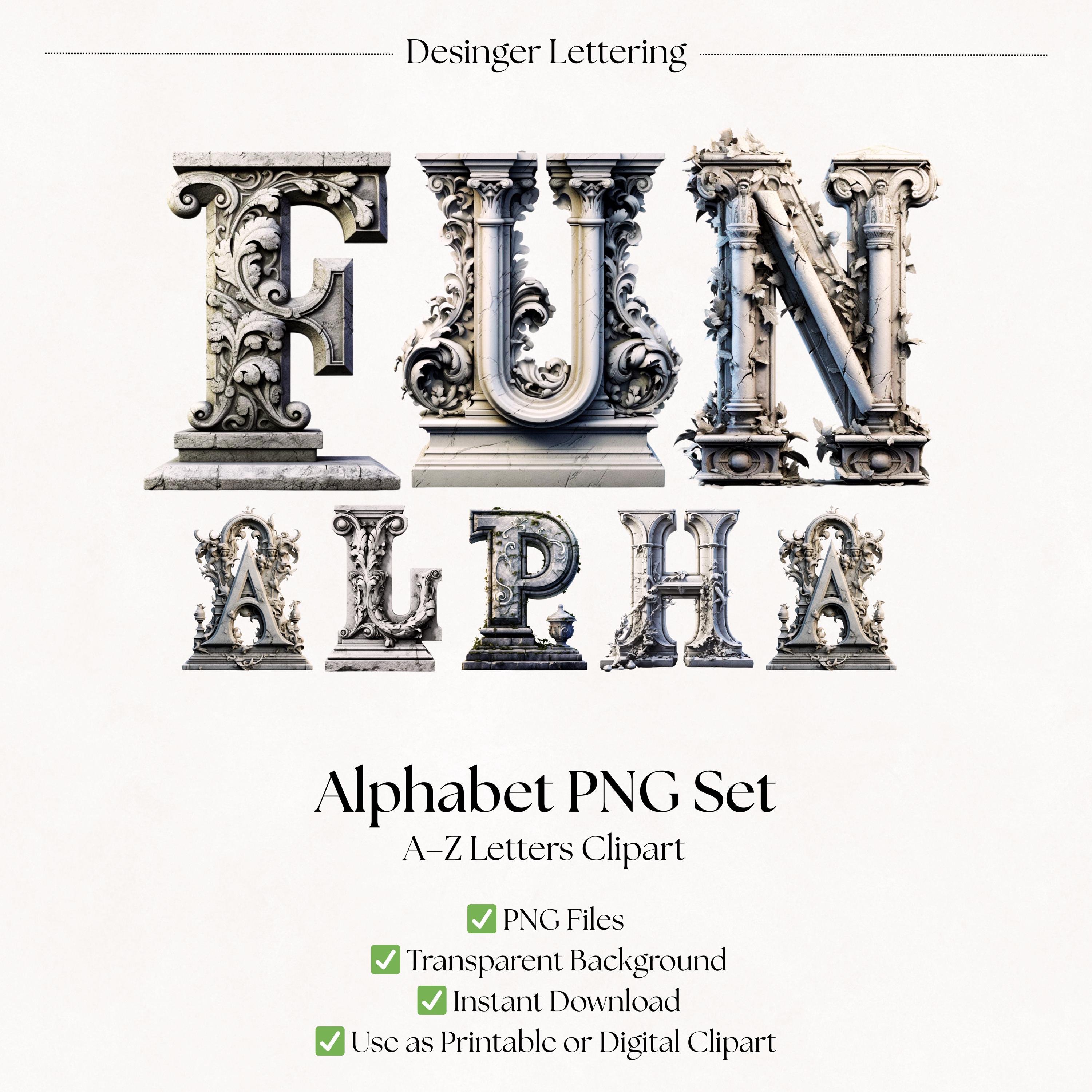 Tomestone Lettering Gothic Tombstone PNG Letters | Halloween Themed Clipart Alphabet Images ...