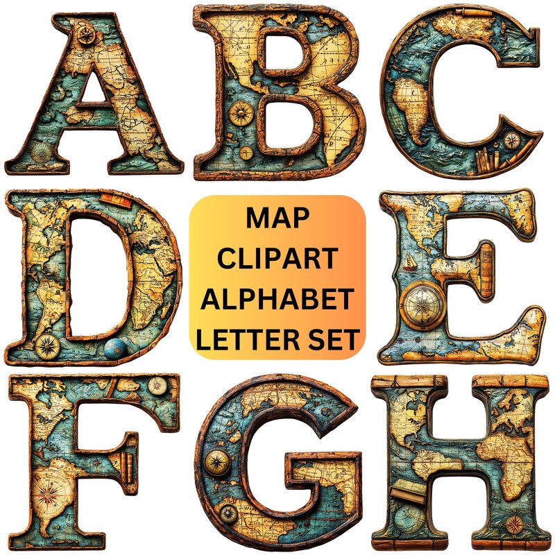 Letter Map Design Map letters - Etsy Nederland