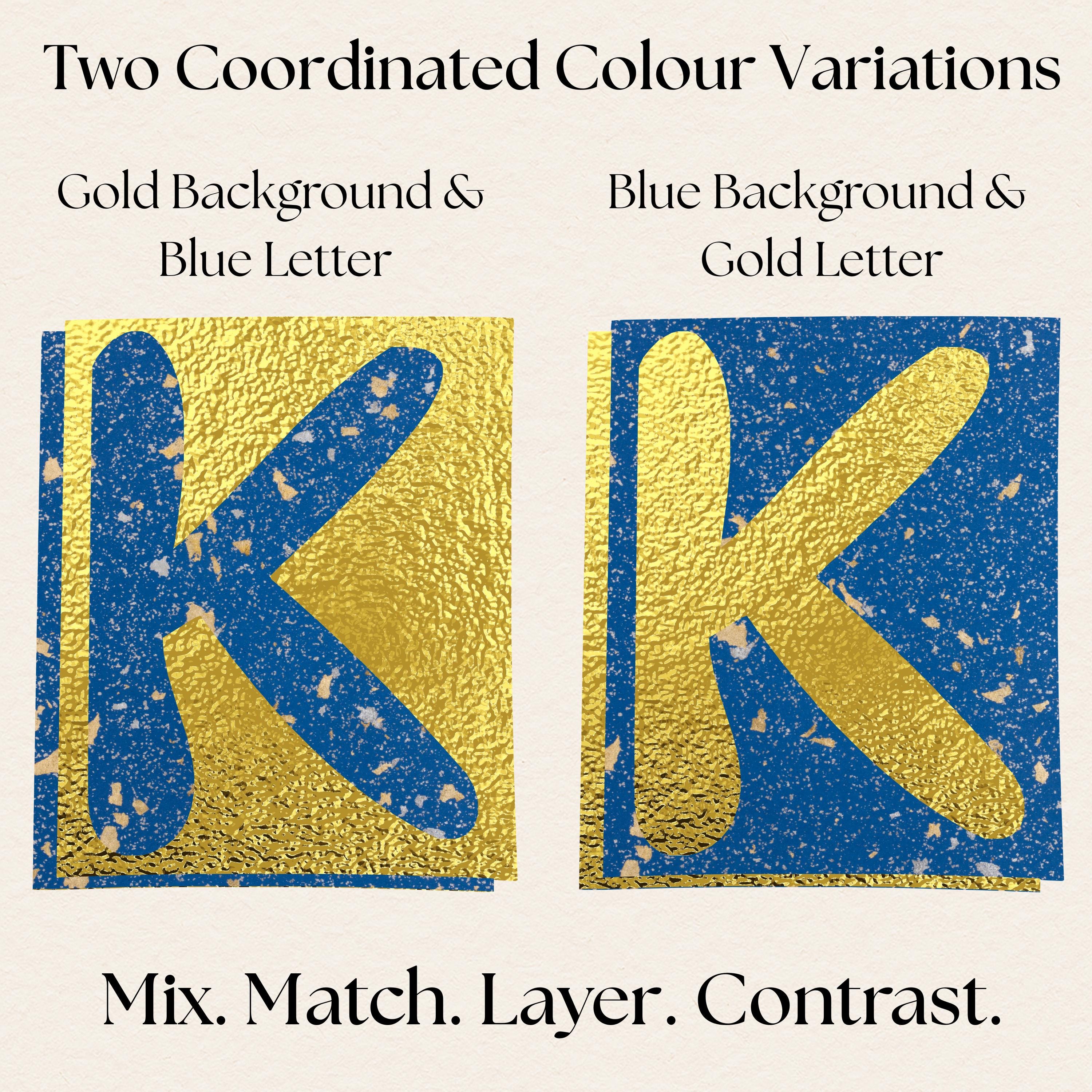 Luxe Ransom Alphabet PNG – Gold & Blue Letters, Cut Out Typography, 210 ...