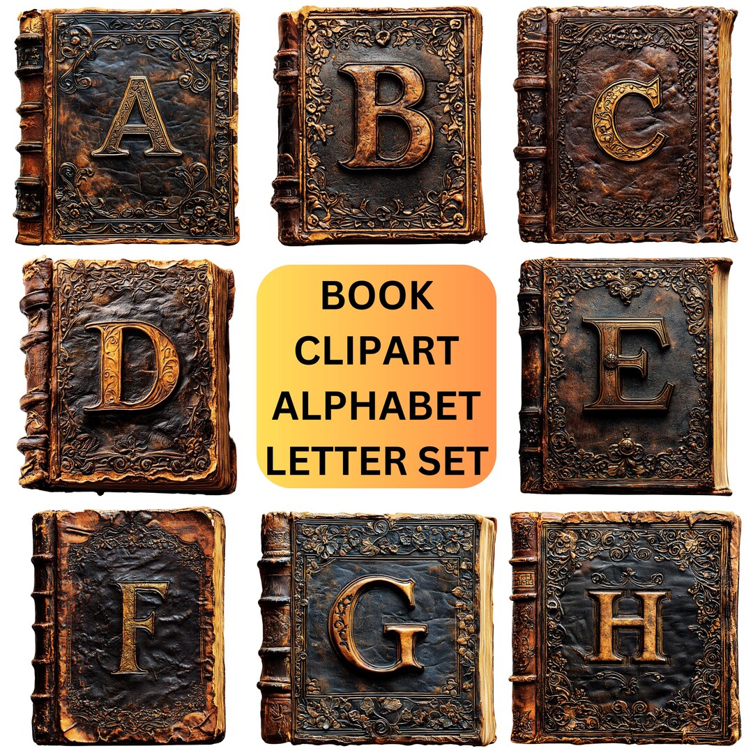 Book Clipart Alphabet Letters for DIY Craft, Bookish Banners & Signs ...