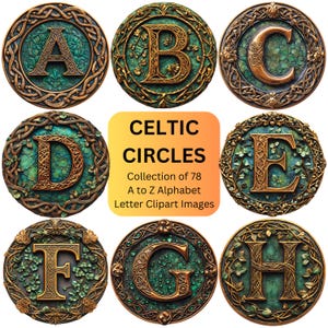 Celtic Alphabet Letters Celtic Knot Clipart PNG Design Images for Printable and Digital Junk Journal, DIY Stickers, Monogram Art Initials