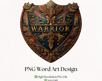 Krieger Schild PNG | Mittelalter Clipart Wortkunst | Fantasie Digital Download