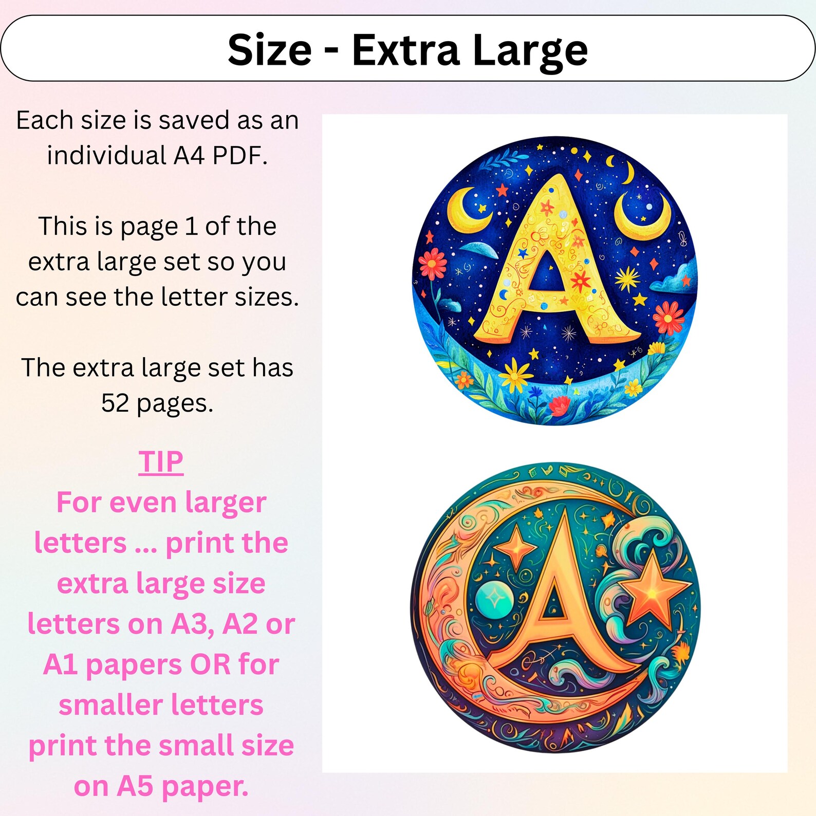 Celestial Alphabet Letters: Printable Junk Journal & Scrapbook Cutouts ...