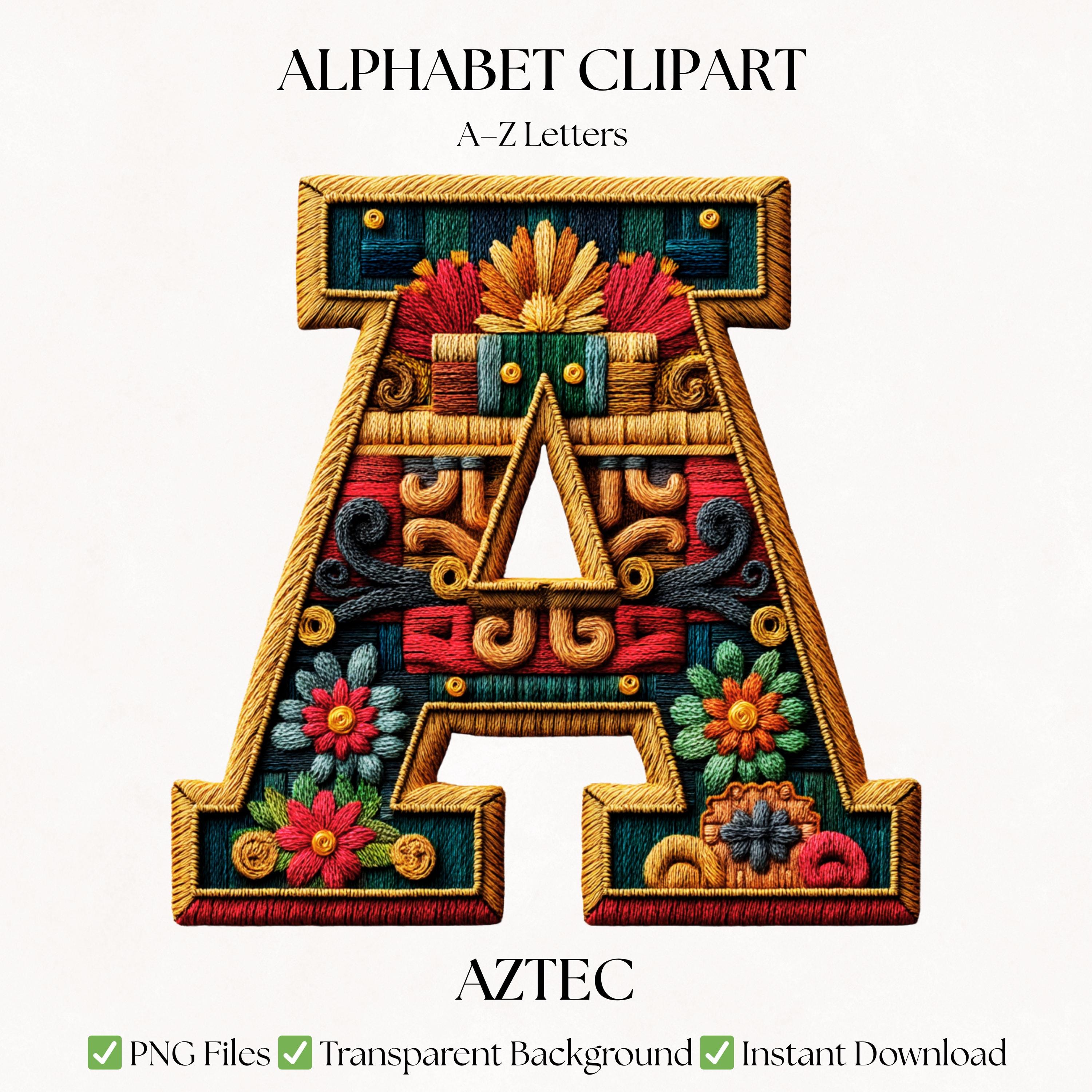美品✨ california dept × Manual Alphabet Aztec Clipart Alphabet Letters | Colorful PNG Lettering for DIY