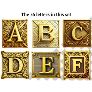 Gold Lettering | Fancy Gold Clipart Alphabet Letters | Decorative ...