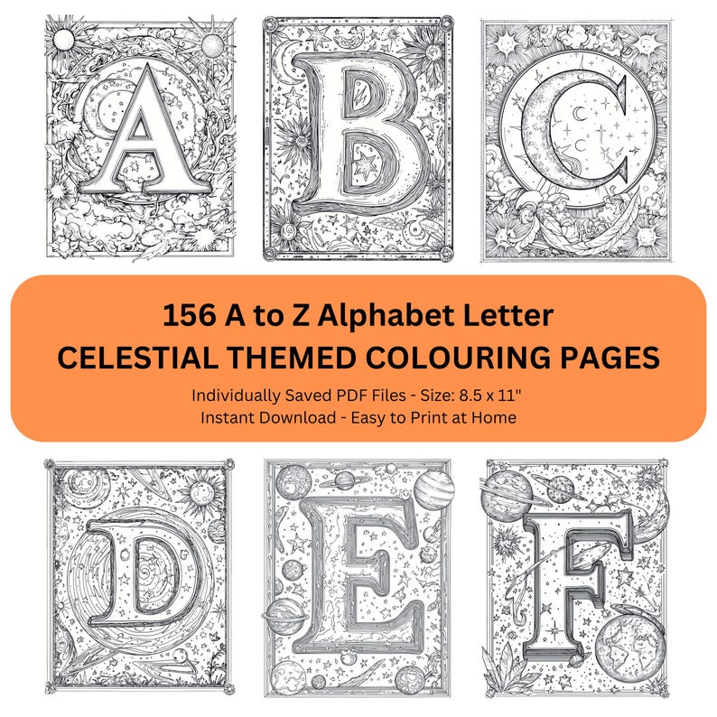 Celestial Printable Coloring Pages | Adult Colouring Pages | Color Book ...