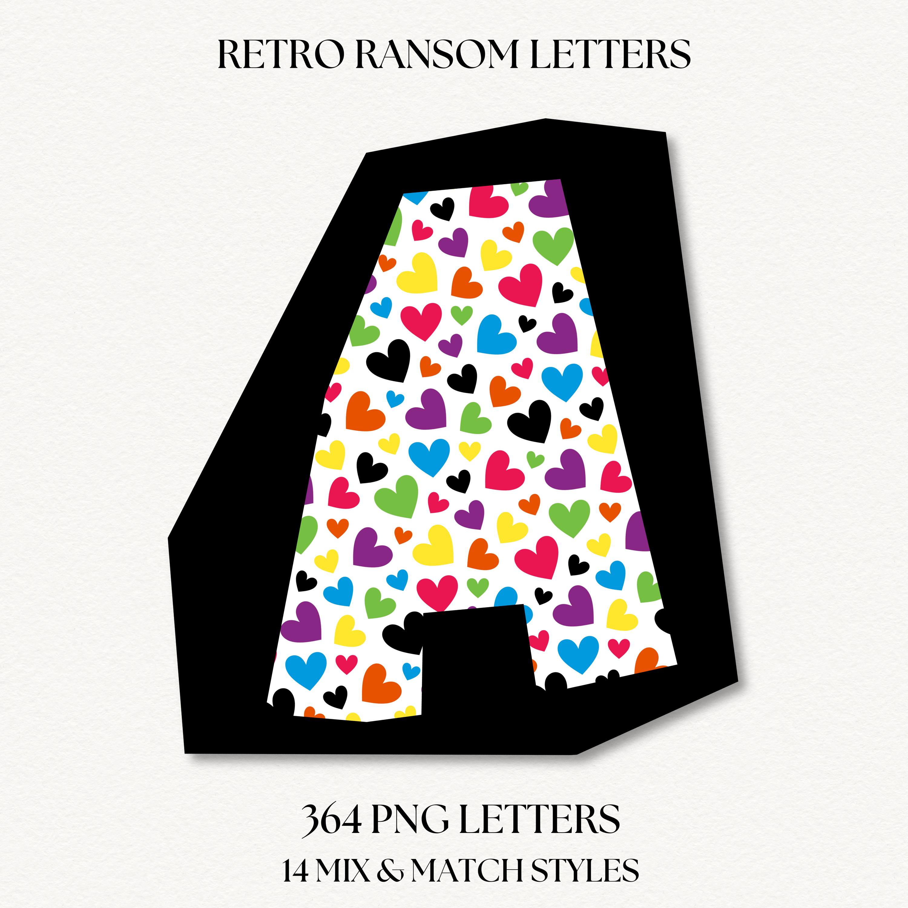 Rainbow Ransom Alphabet Letter Bundle | Retro A-Z Clipart Font ...