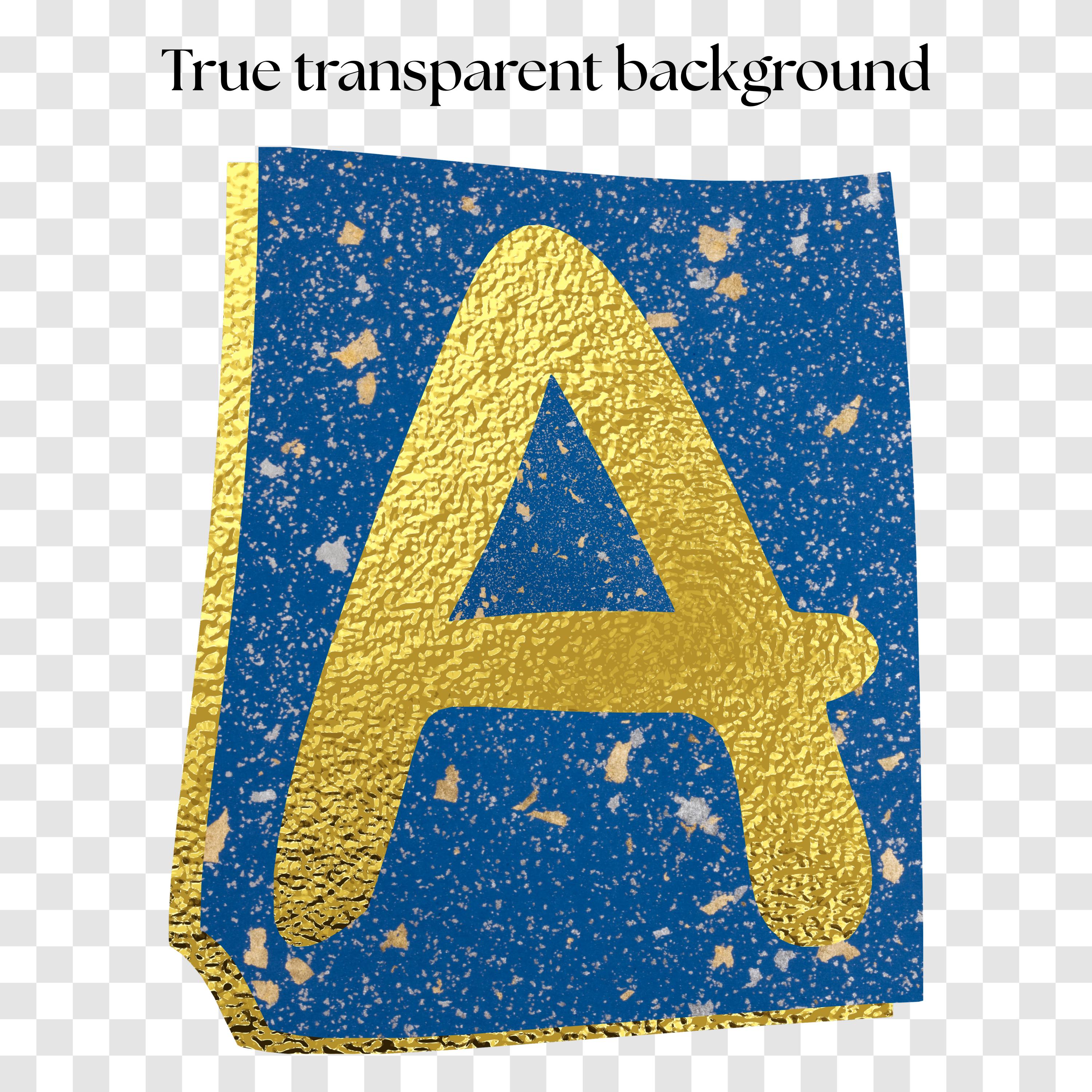Ransom Alphabet Cutout Letters PNG | Gold & Blue Luxe Lettering Fonts ...