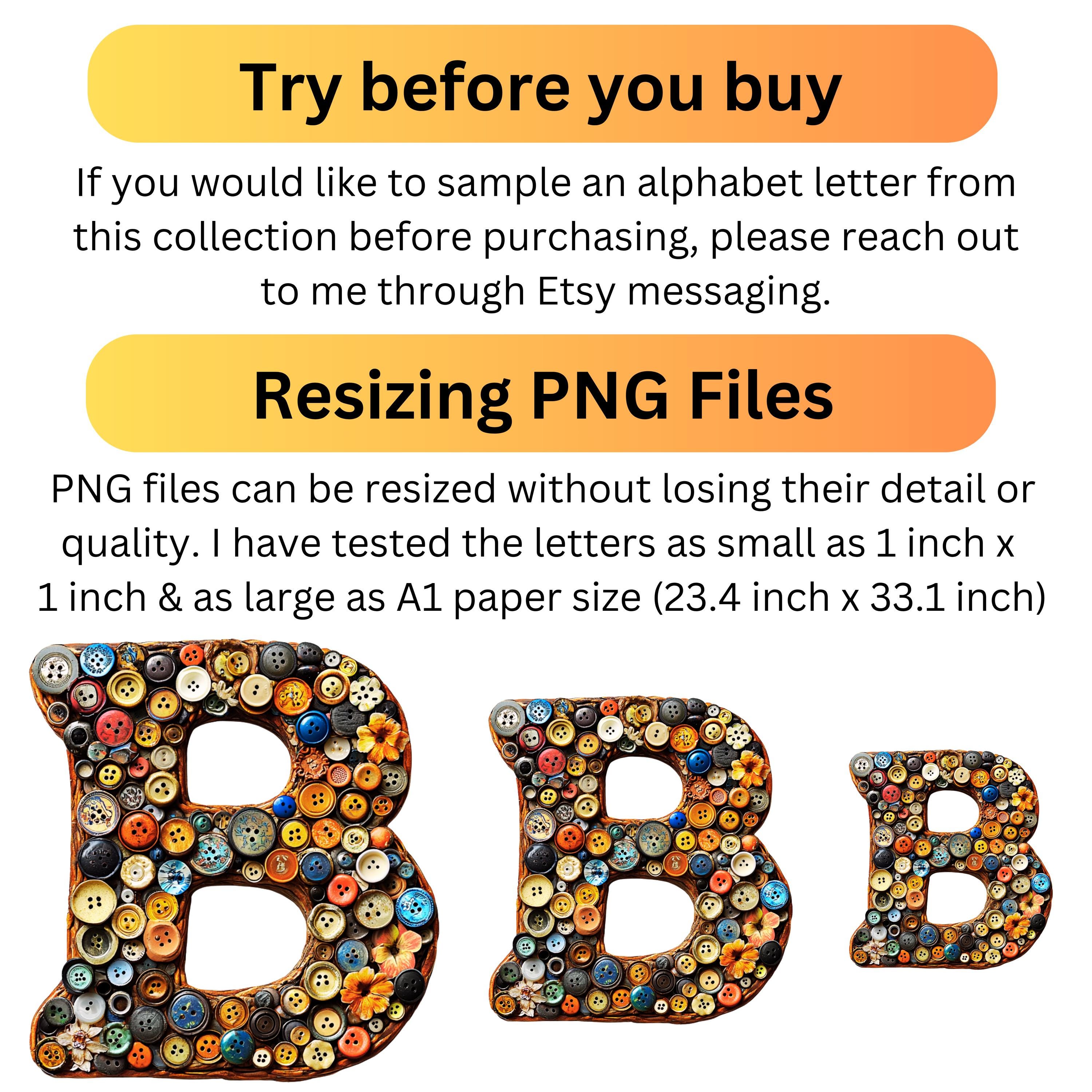 Button Clipart Alphabet Letters | Vintage Sewing Images | PNG Craft ...