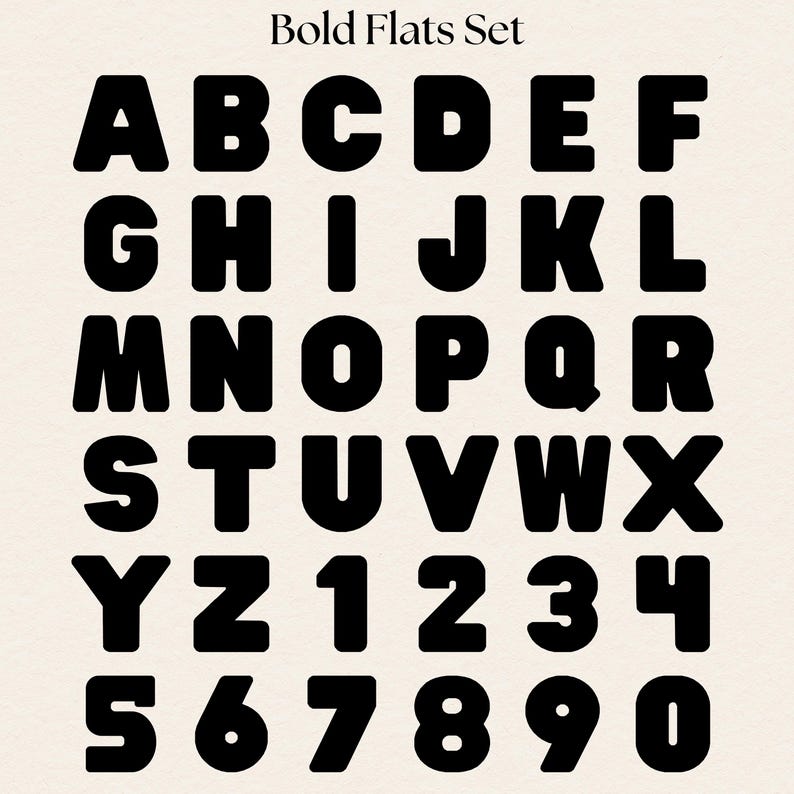 Bold Block Font PNG Set | Chunky Alphabet Letters & Numbers (digital ...