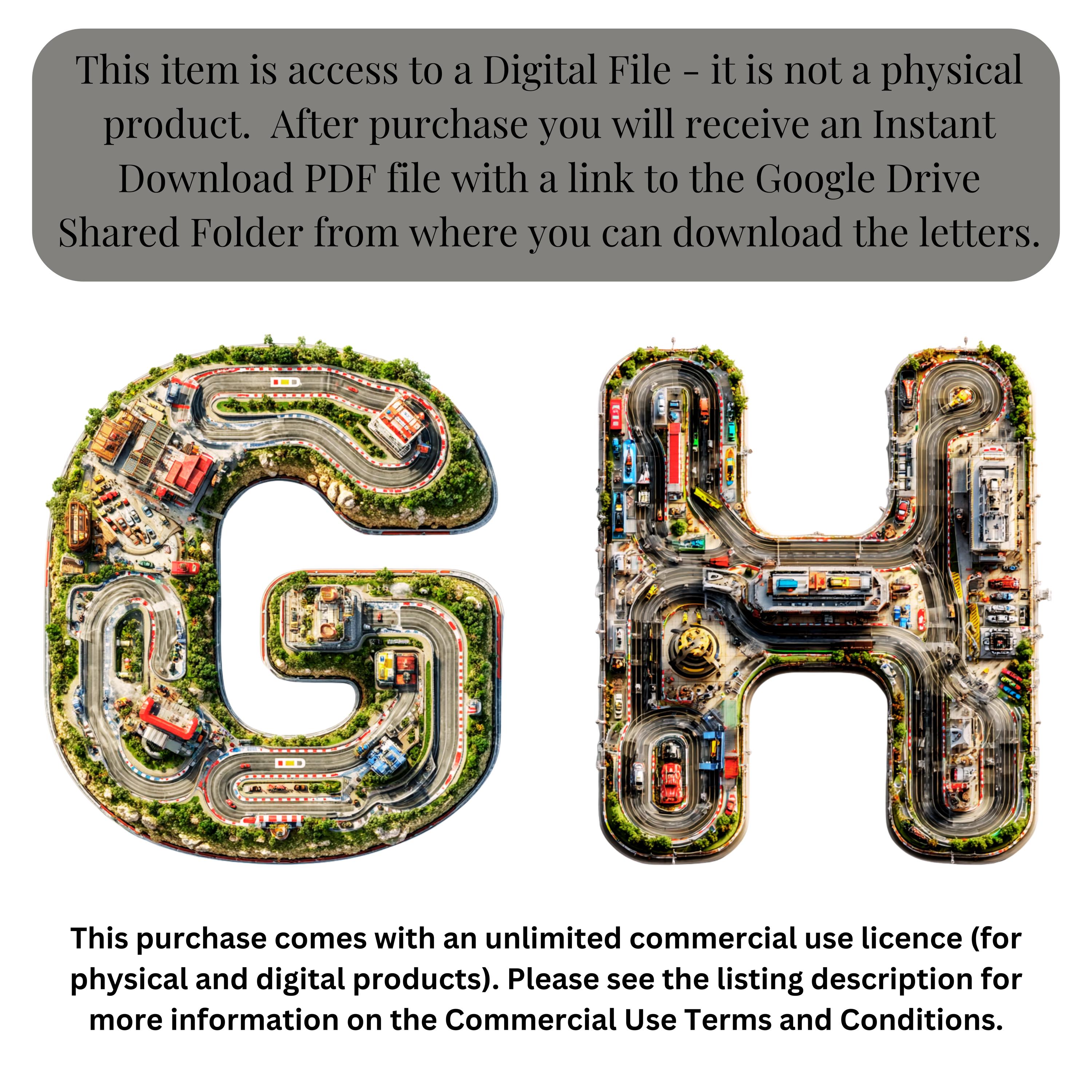 Letter R Racing Track Racing Clipart Alphabet Letters | Car Race Track PNG Font Set | Racing ...