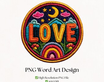 Love Rainbow Clipart PNG | Junk Journal, Scrapbook Word Art | Digital Download