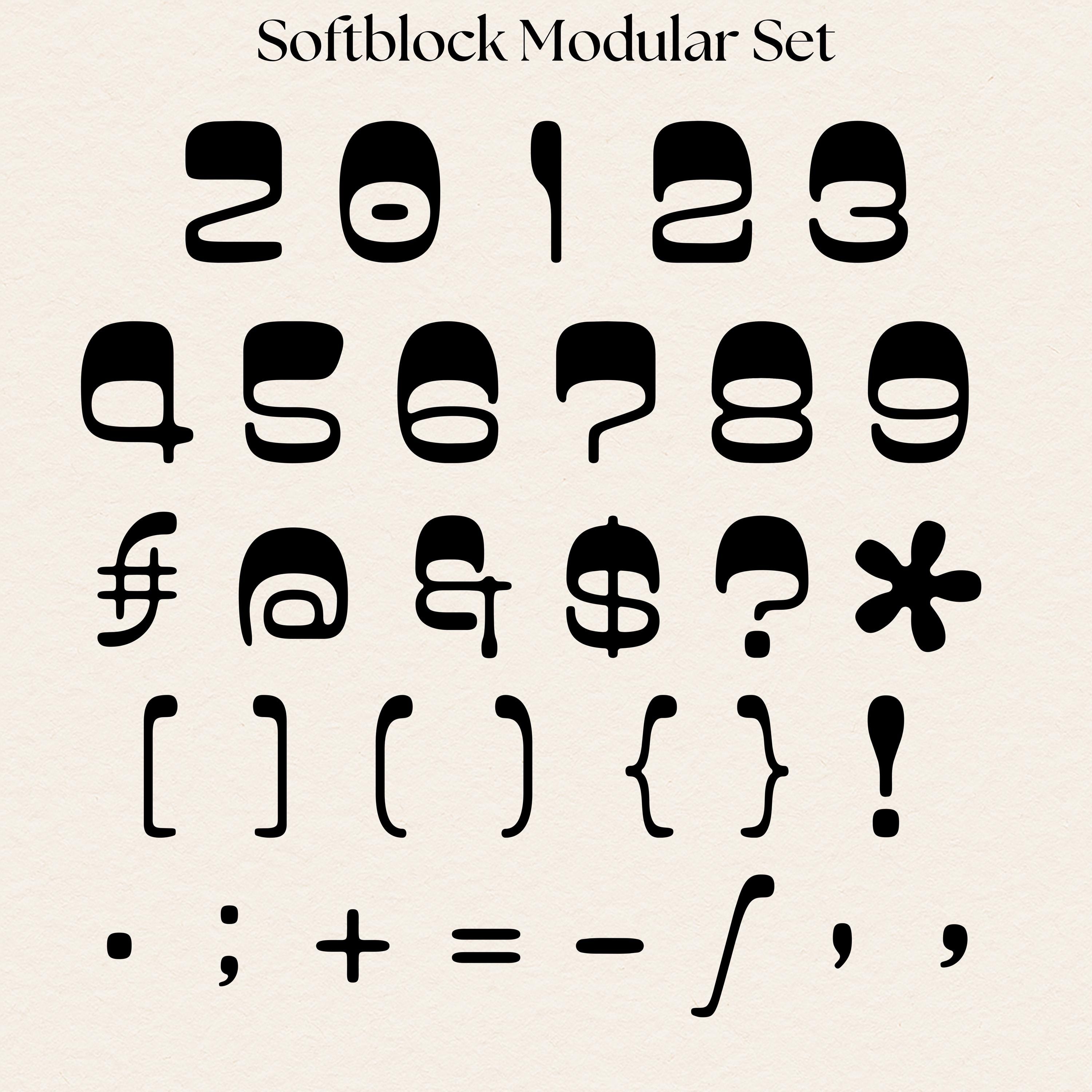 Modern Rounded Block Font | Modular PNG Alphabet Letters, Numbers and ...