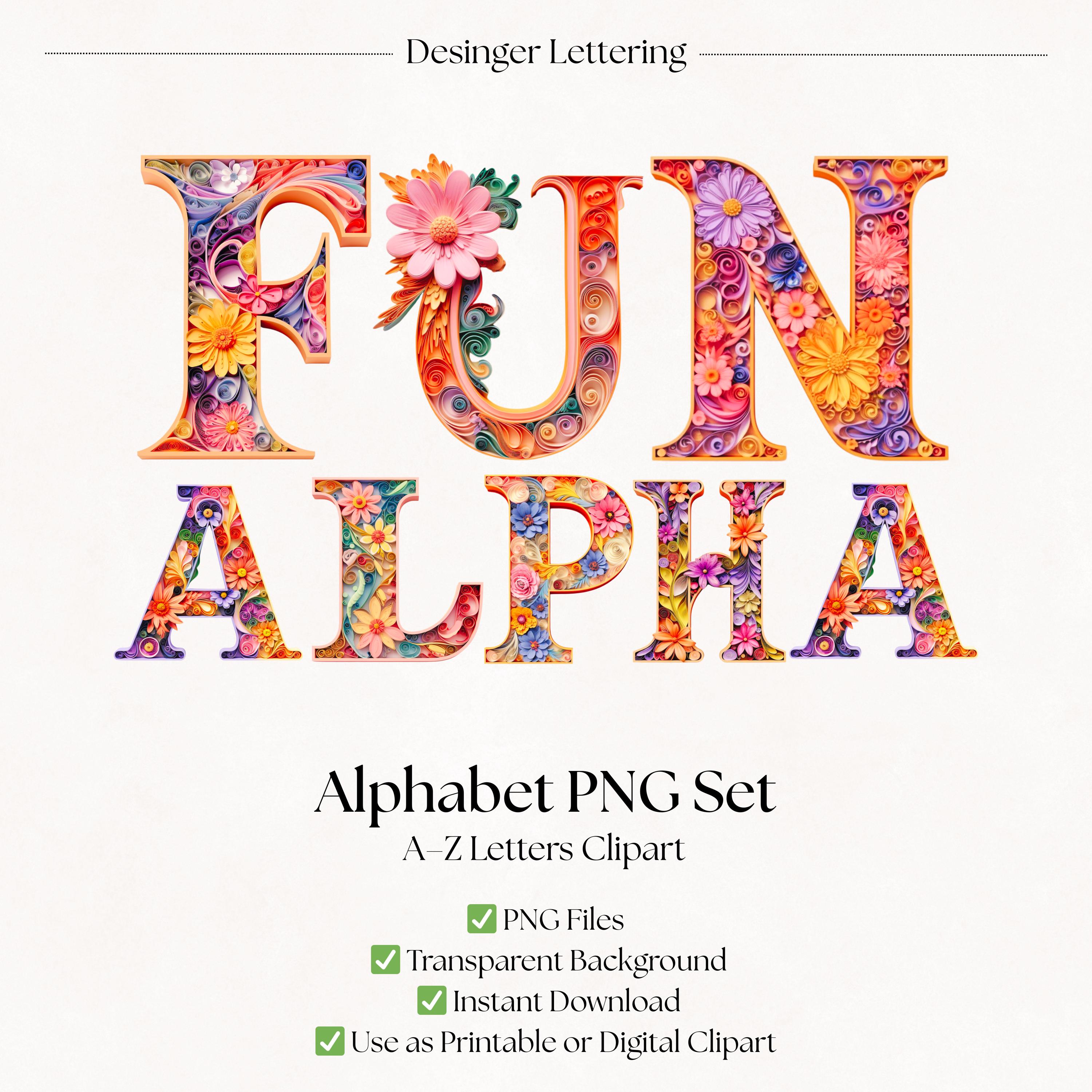 Floral PNG Clipart Alphabet Letters | Pastel Flower Fonts | Decorative ...