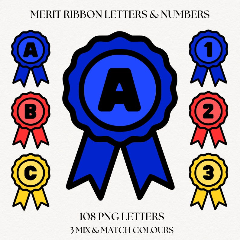 Merit Ribbon Alphabet Letters | PNG Clipart Student Reward Fonts ...