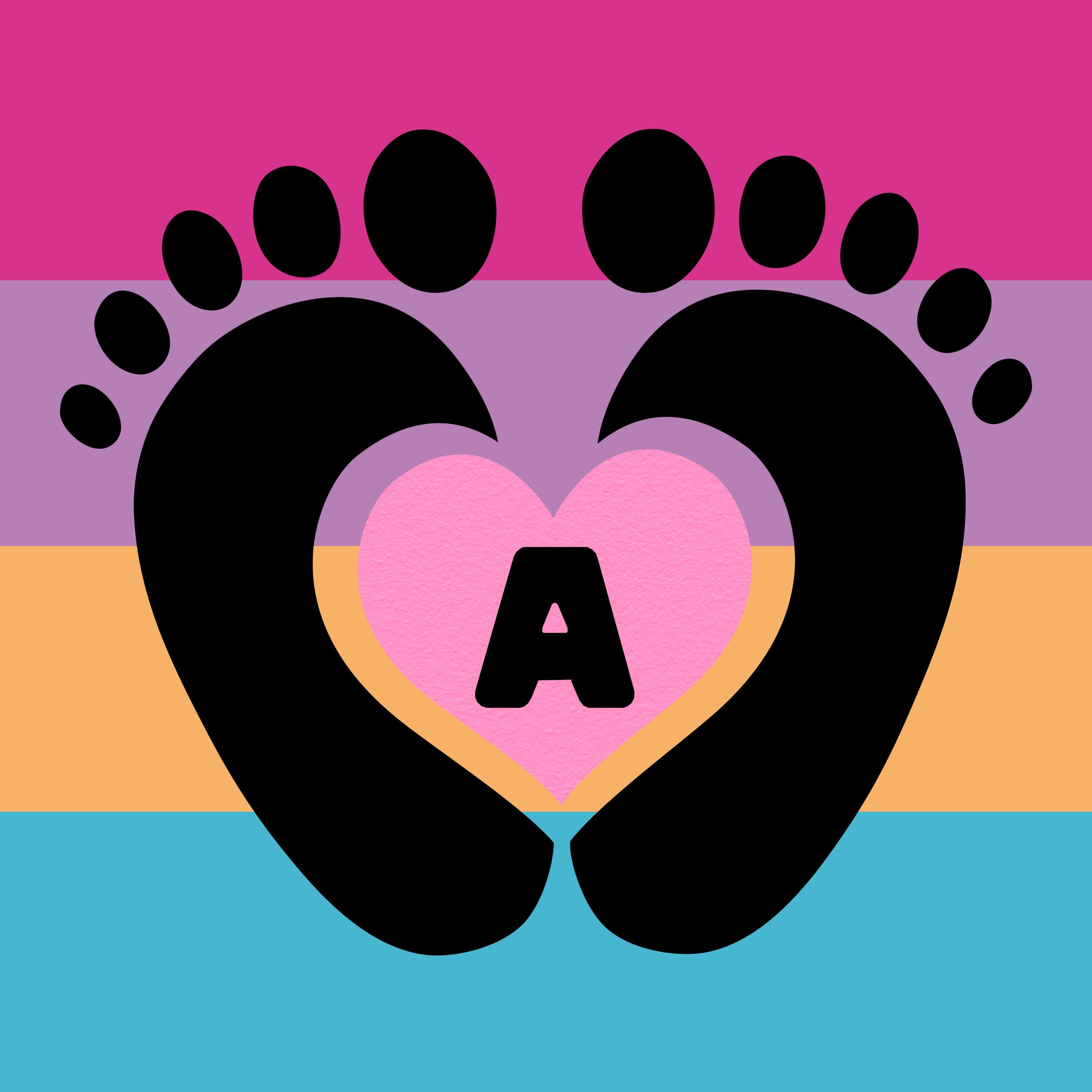 Baby Feet Alphabet PNG, Pink Heart Font Letters & Numbers, Nursery ...