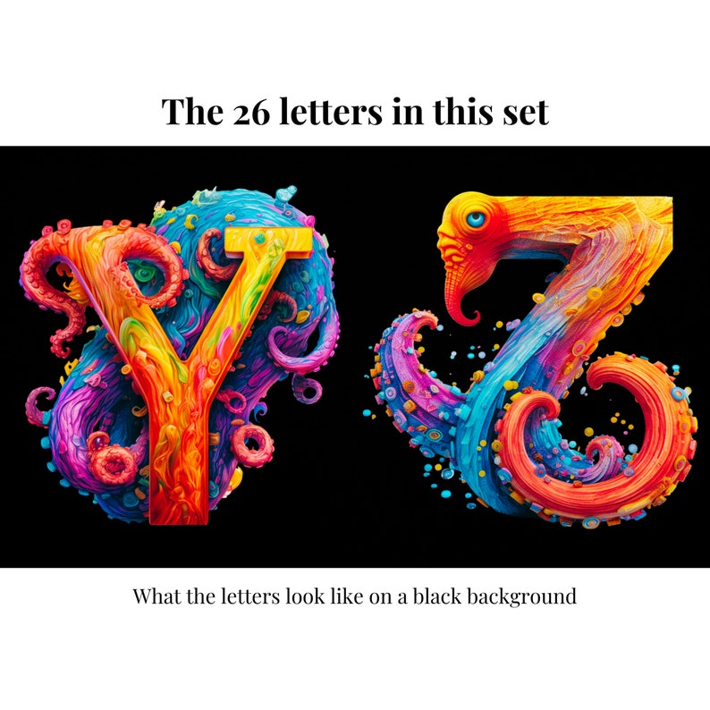 Octopus Printable Alphabet Letters and Numbers for Under the Sea ...