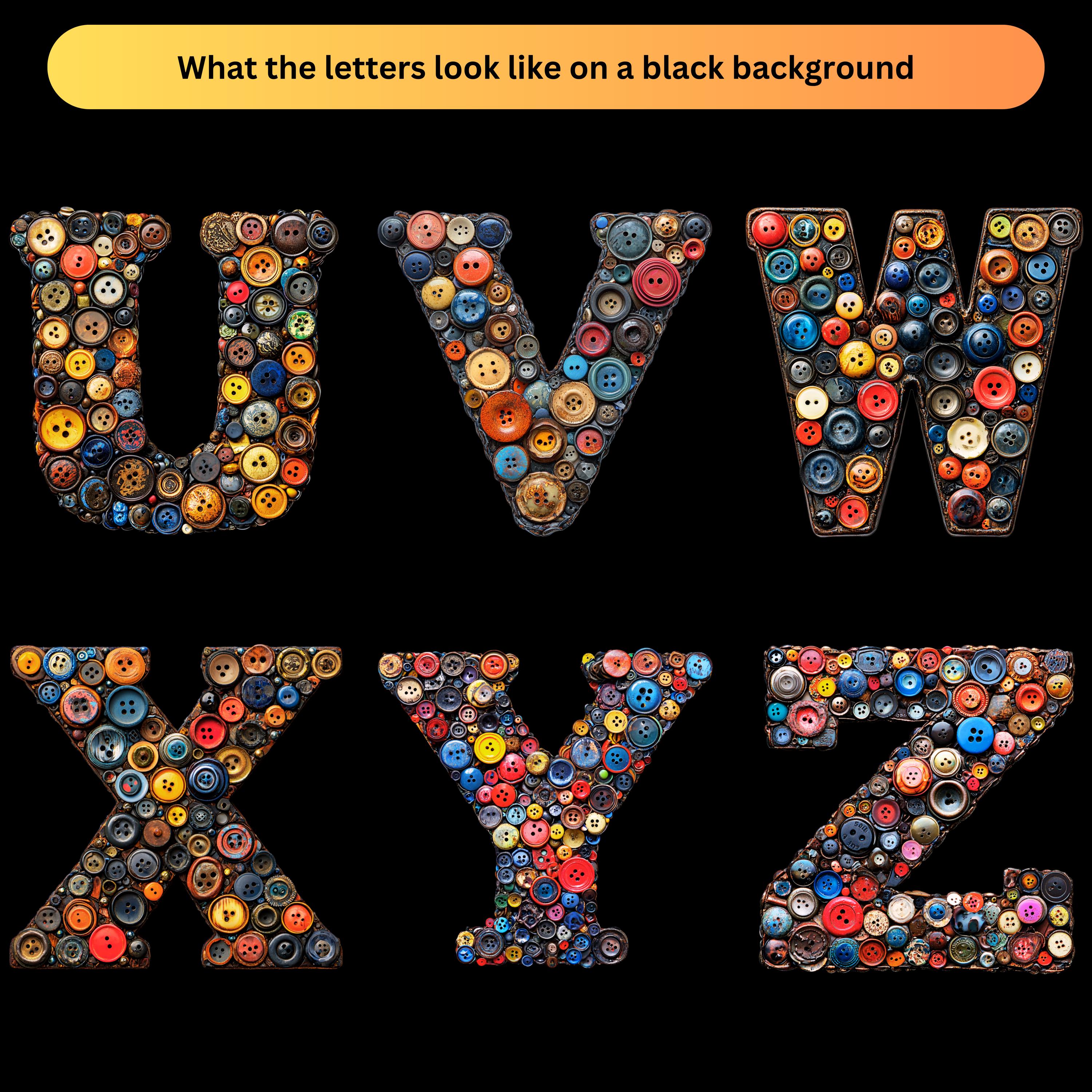 Button Clipart Alphabet Letters | Vintage Sewing Images | PNG Craft ...